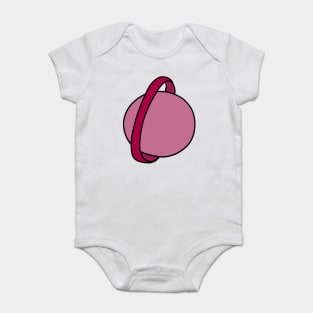 Pink Ringed Planet Baby Bodysuit